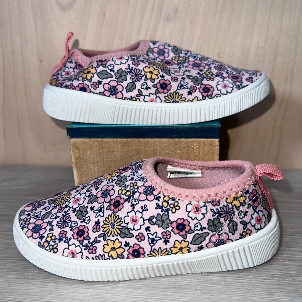 Simple Joys by Carters Kimmie Kaia Aqua Shoes Pink Floral Toddler 7M